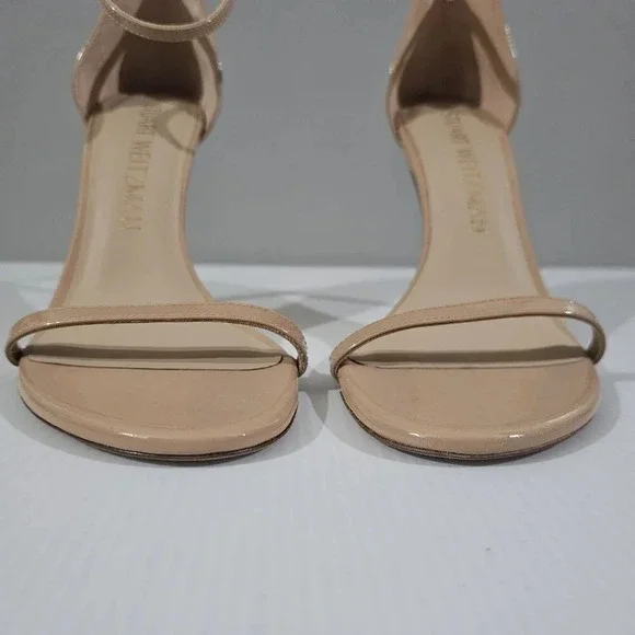 Stuart Weitzman Nudistsong Ankle Strap Heels Womens 10 Adobe Tan Leather Sandal - Picture 8 of 16